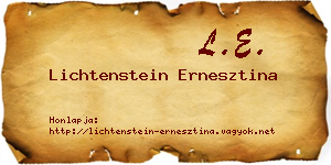 Lichtenstein Ernesztina névjegykártya