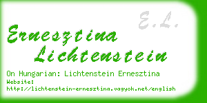 ernesztina lichtenstein business card